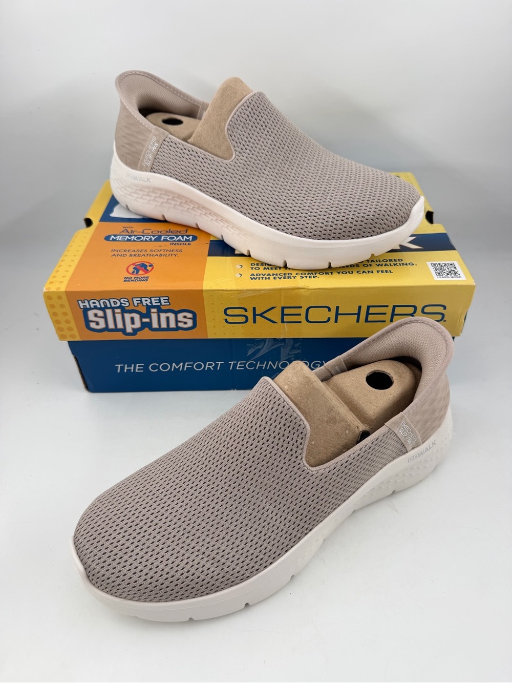 Skechers Women’s Slip-Ins GOwalk Flex Relish - SZ 10.5- Taupe Mesh Walking Shoes